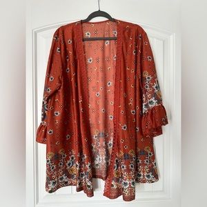 Boho rust colored kimono/shrug XL/ 2XL